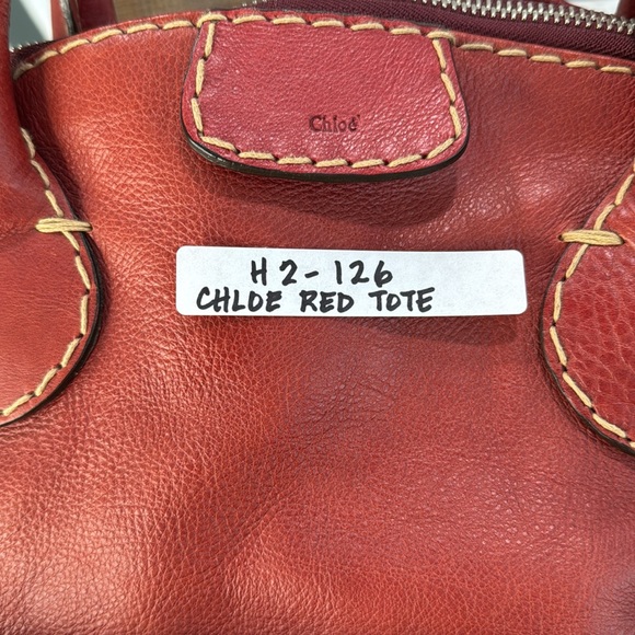 Reduced—CHLOE vintage Edith Dome Bowler red calfskin leather satchel tote, VGC - Picture 15 of 16